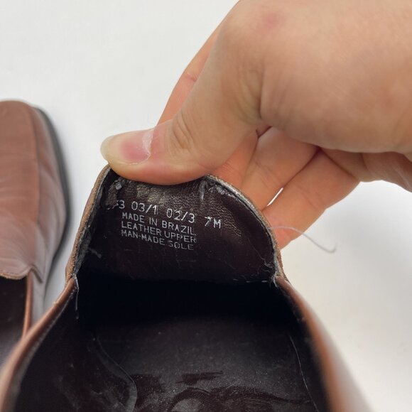 Franco Sarto Shoes Womens 7M Bocca Casual Loafers Comfort Brown Leather Slip On - Picture 13 of 16